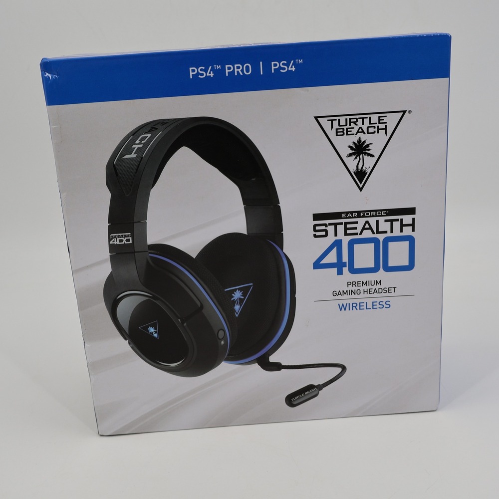 Turtle Beach Stealth 400 Gaming Headset PS4 PS3 Black Blue Wireless TBS-3240-01